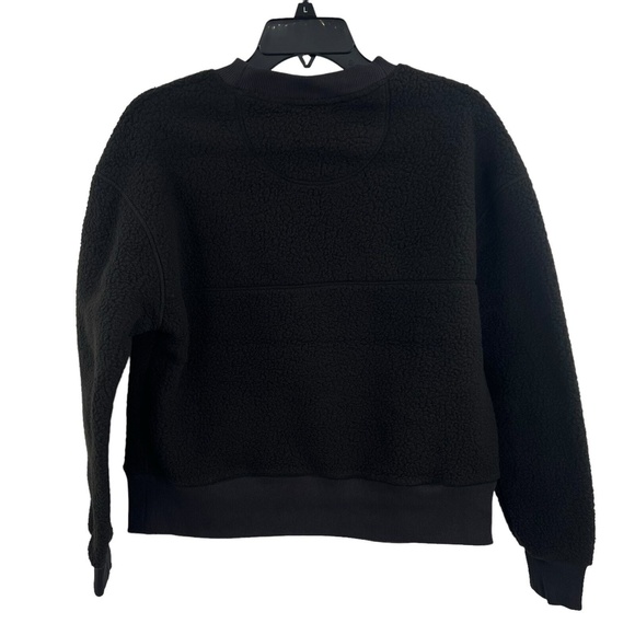 Everlane Black Sweatshirt ReNew Fleece Teddy Sherpa Warm Oversized Crew XS New - Picture 4 of 9
